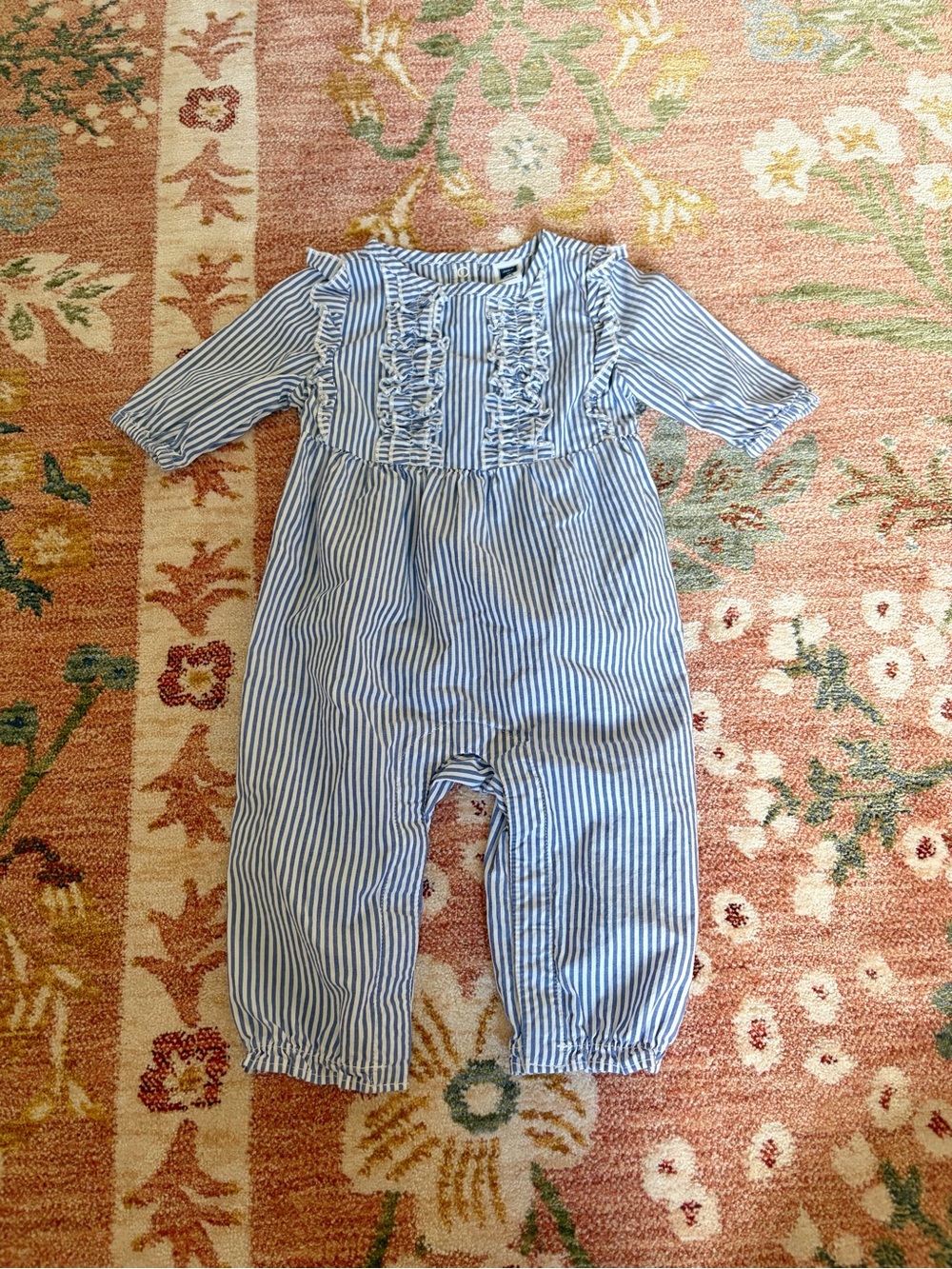 Janie and Jack Blue and White Striped Baby Bloomer